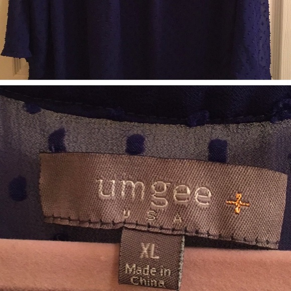 Umgee Polka Dot Sheer Blouse XL in perfect cond. - Picture 4 of 4